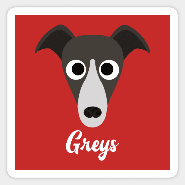 Greys - Greyhound Sticker by DoggyStyles